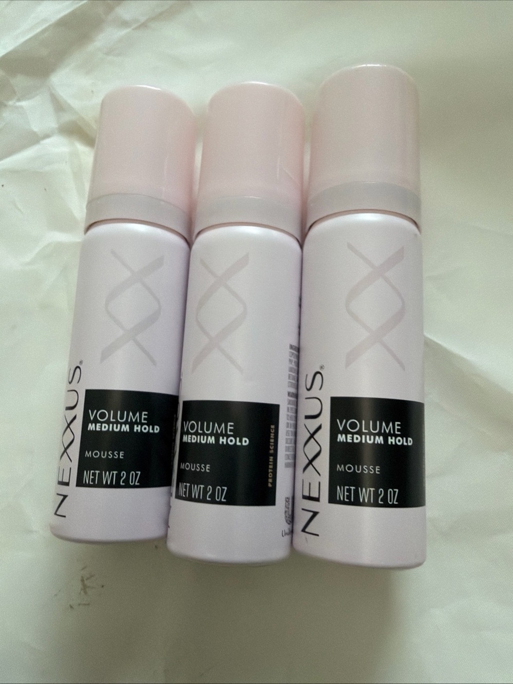 Nexxus Volume Medium Hold Mousse Hair Styling bundle of 3 NWT travel size